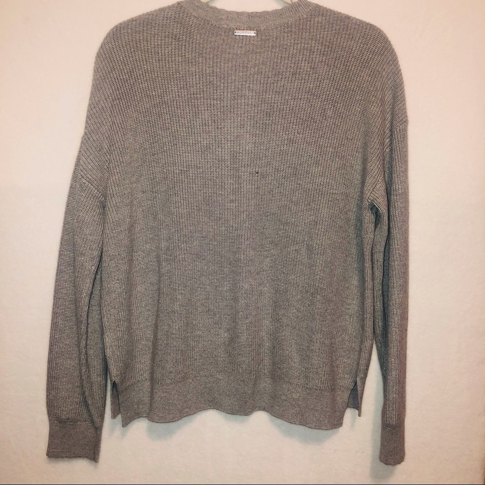 NWT Michael Kors Gray Lace Up Front Knit Sweater Size Medium - Picture 11 of 12